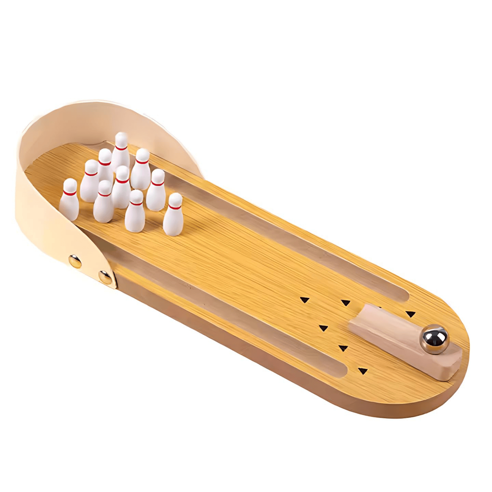 BrightX Wooden Mini Desktop Bowling Game Set – Classic Tabletop Toy for Kids & Adults
