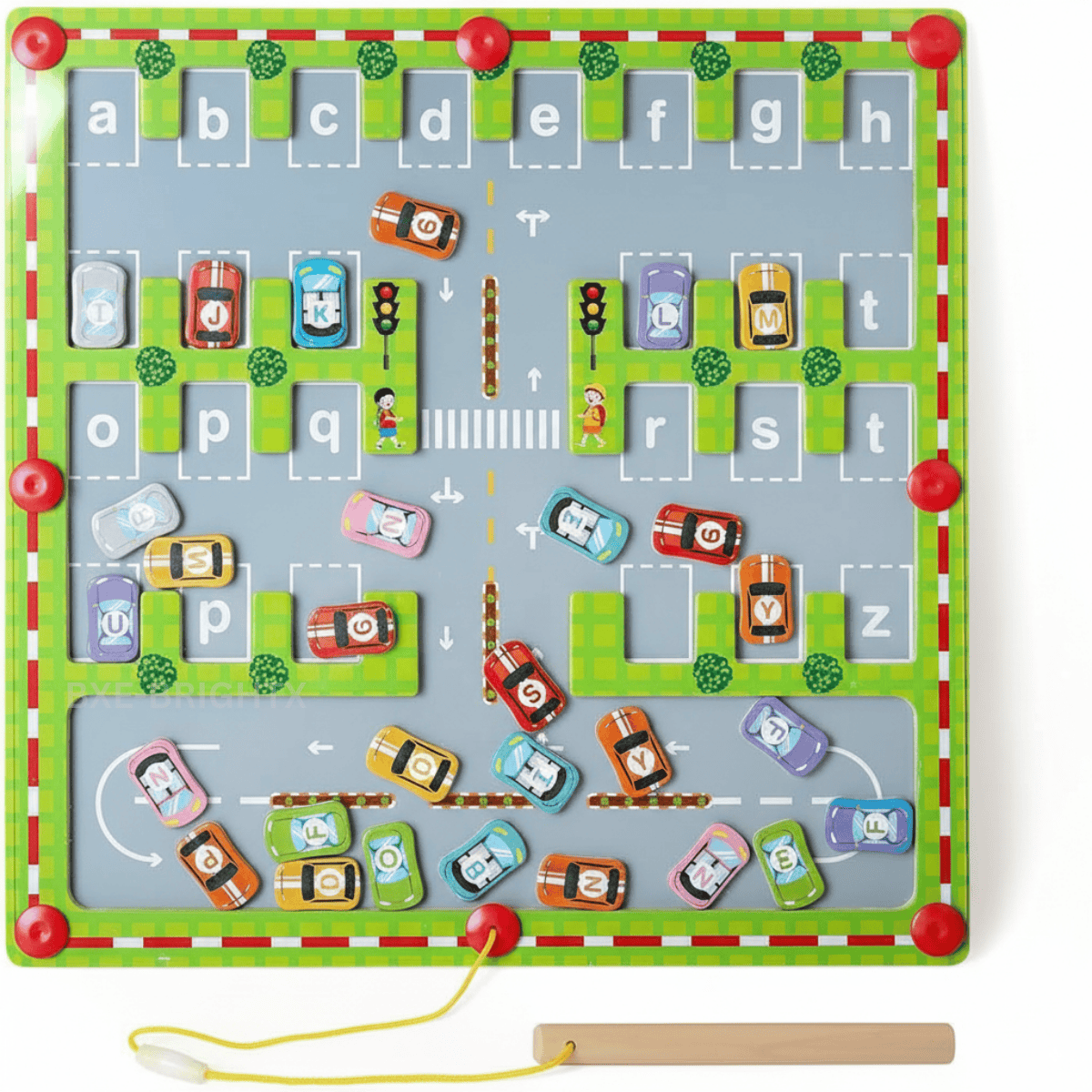 BrightX Alphabet Car Parking Maze Board Game for Kids A-Z