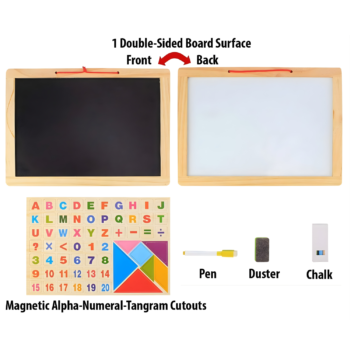 WOODEN SLATE FOR KIDS, BLACK BOARD AND WHITE BOARD, PRESCHOOL LEARING KIT