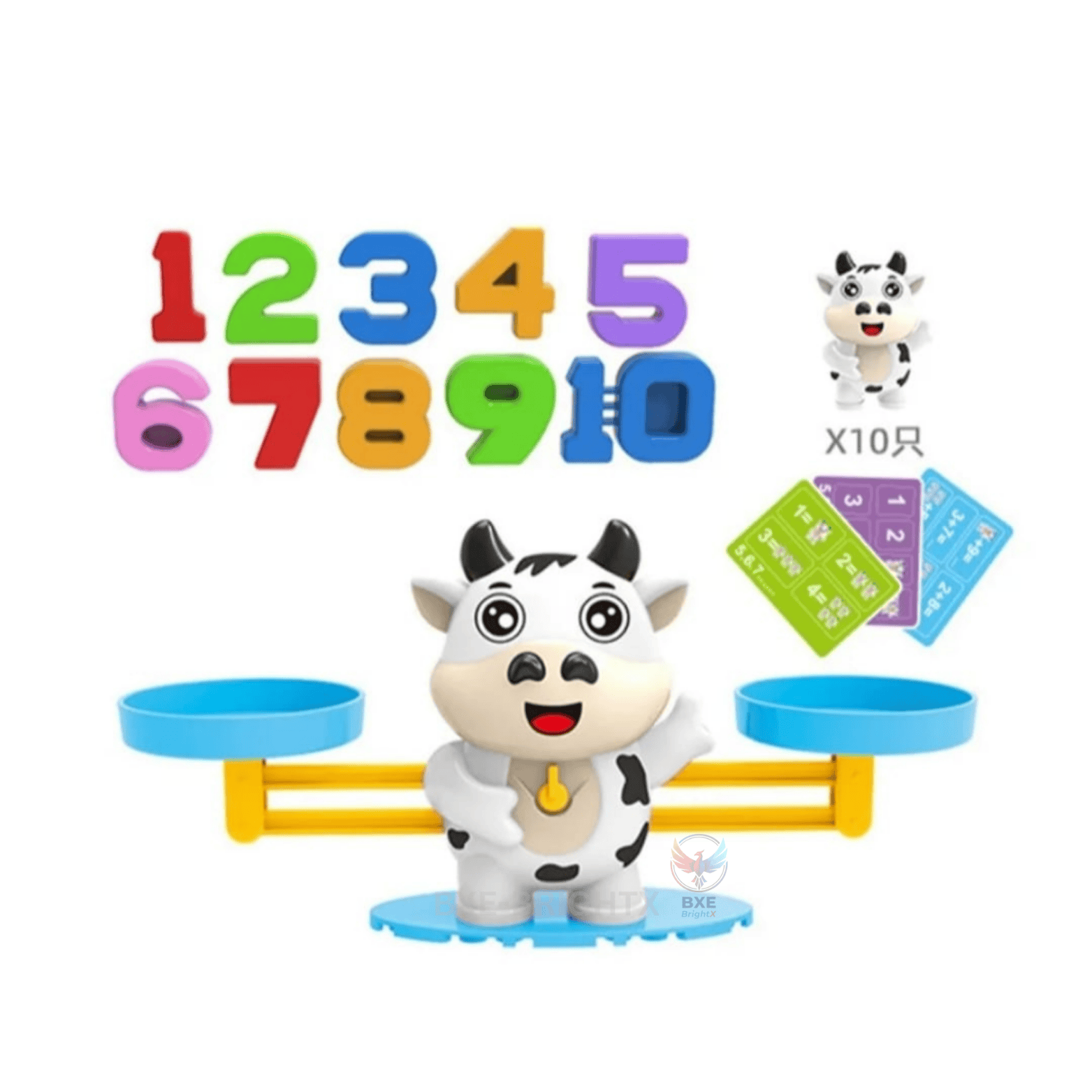 BrightX Animal Balancing Game With Numbers - Cattle Set